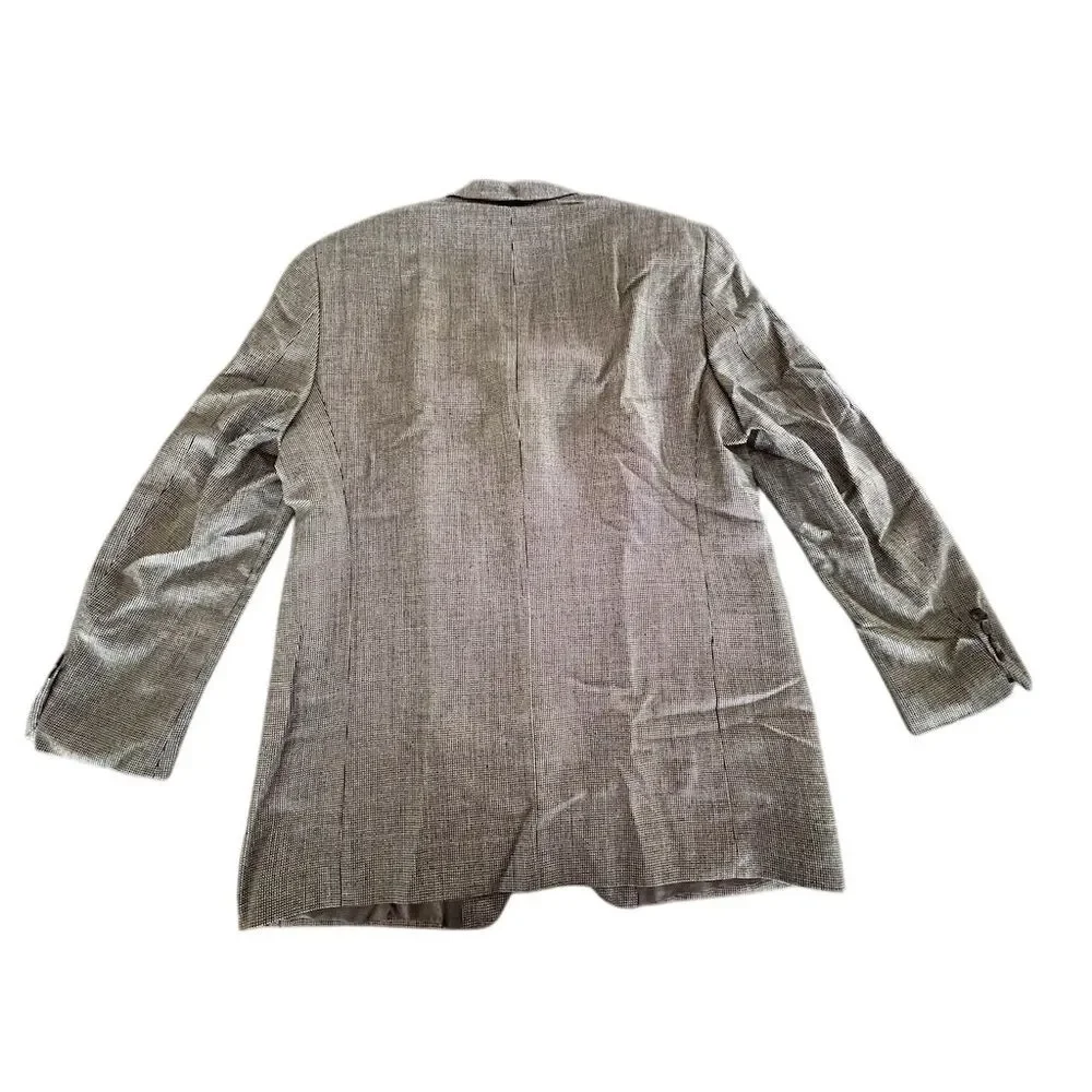 Ralph Lauren Men's Vintage Gray‎ Check Blazer Size 43 L Formal 3-Button